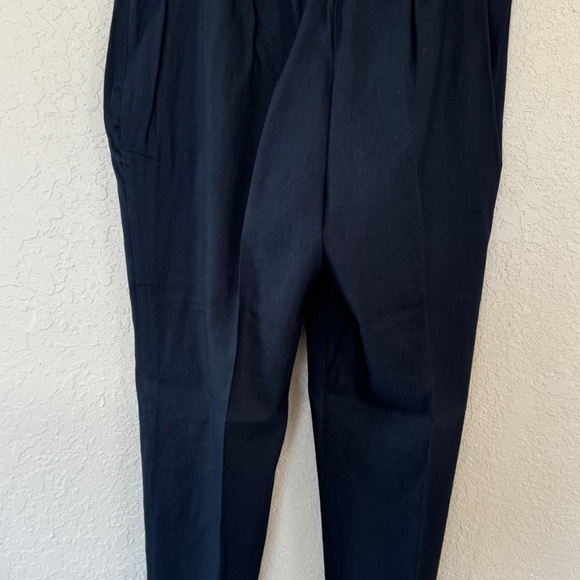 NWT J. Jill Linen Navy Stretch button hem ankle pants - S - Picture 6 of 6